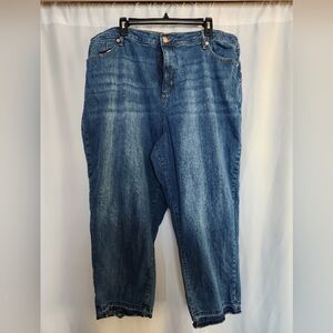 Sonoma Women's Blue Boyfriend Jeans Size 22W #denim #frayed #party